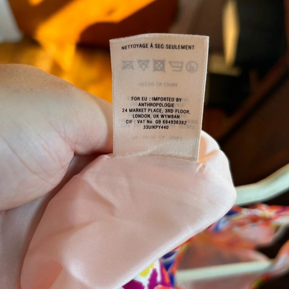 FLOREAT ANTHROPOLOGIE COLORFUL SILK DRESS - Picture 6 of 6